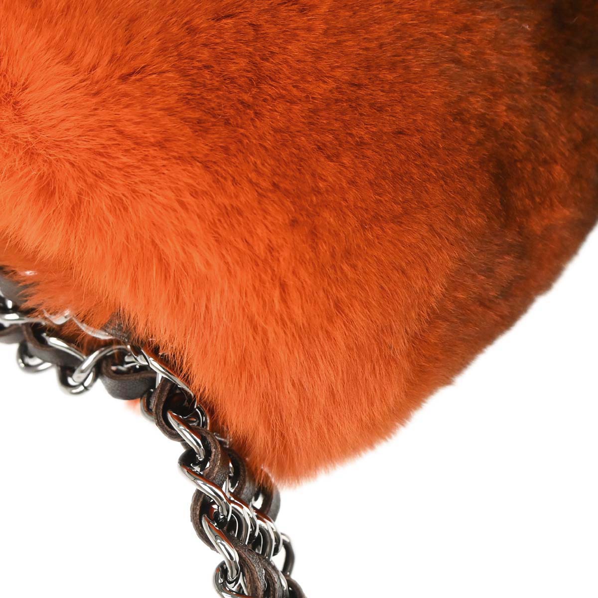 Chanel 2005-2006 Orange Lapin Fur Handbag