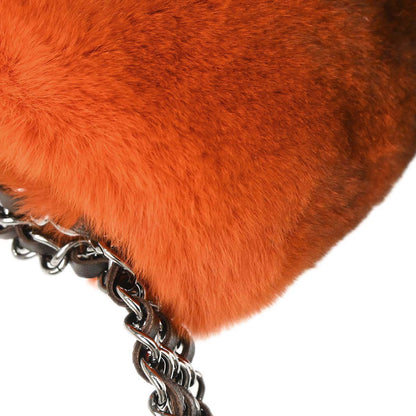 Chanel 2005-2006 Orange Lapin Fur Handbag