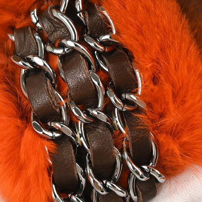 Chanel 2005-2006 Orange Lapin Fur Handbag