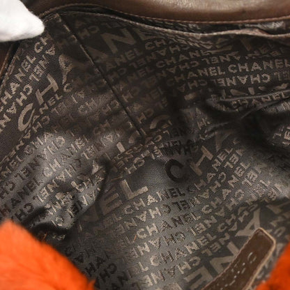 Chanel 2005-2006 Orange Lapin Fur Handbag