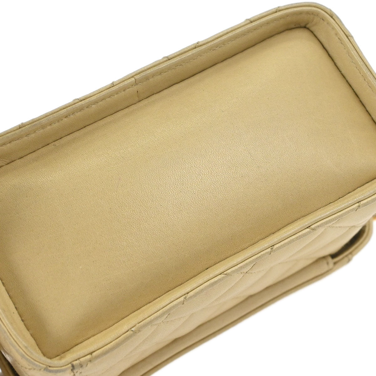Chanel Beige Lambskin Vanity Shoulder Bag