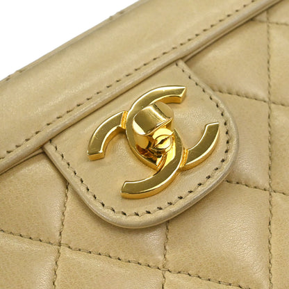 Chanel Beige Lambskin Vanity Shoulder Bag