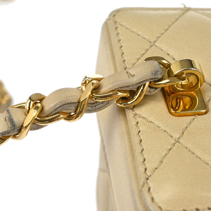 Chanel Beige Lambskin Vanity Shoulder Bag