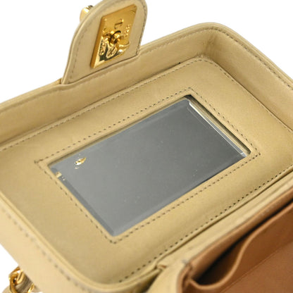 Chanel Beige Lambskin Vanity Shoulder Bag
