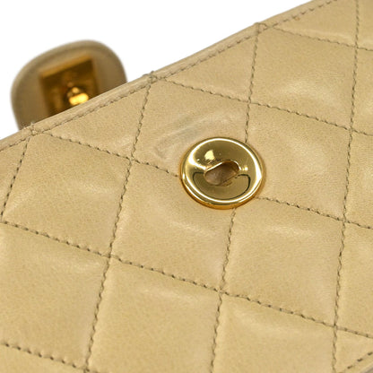 Chanel Beige Lambskin Vanity Shoulder Bag