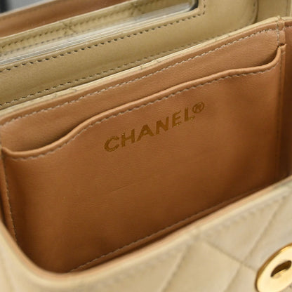 Chanel Beige Lambskin Vanity Shoulder Bag