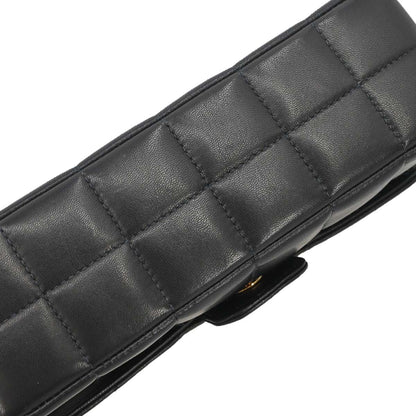 Chanel Black Lambskin Choco Bar Camellia Shoulder Bag