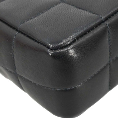 Chanel Black Lambskin Choco Bar Camellia Shoulder Bag