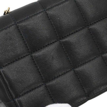 Chanel Black Lambskin Choco Bar Camellia Shoulder Bag