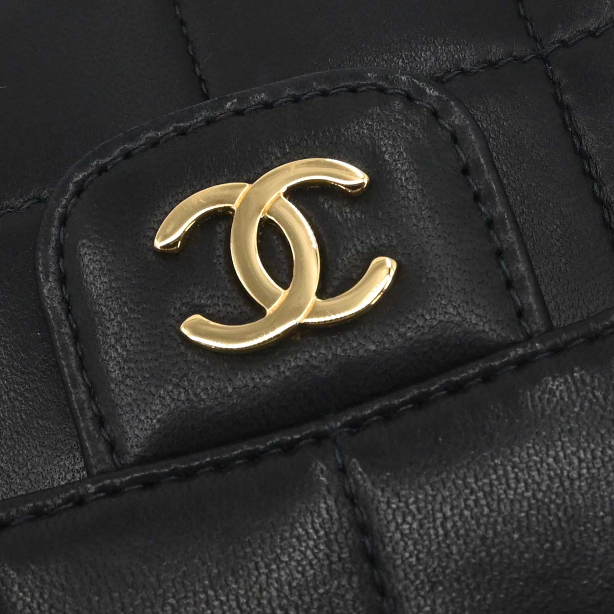 Chanel Black Lambskin Choco Bar Camellia Shoulder Bag