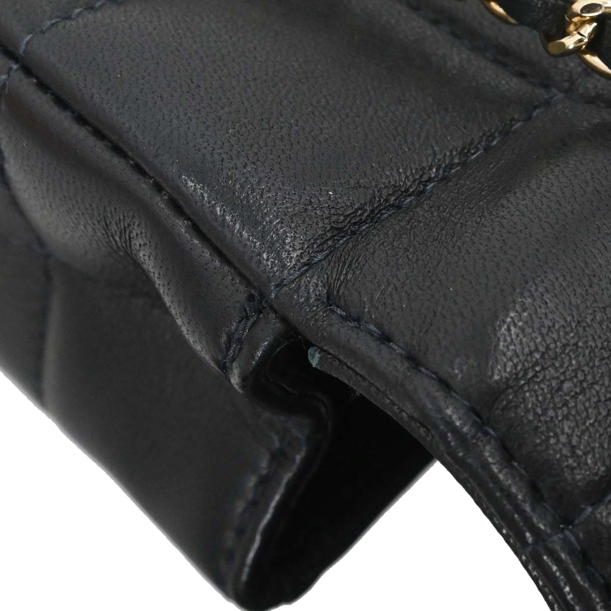 Chanel Black Lambskin Choco Bar Camellia Shoulder Bag