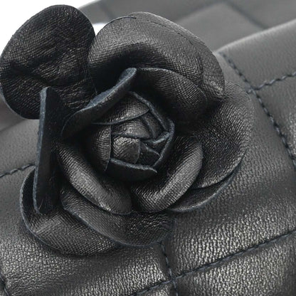 Chanel Black Lambskin Choco Bar Camellia Shoulder Bag