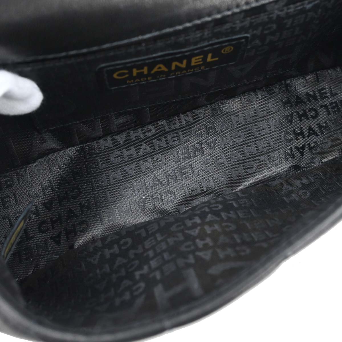 Chanel Black Lambskin Choco Bar Camellia Shoulder Bag