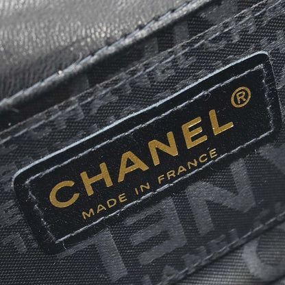 Chanel Black Lambskin Choco Bar Camellia Shoulder Bag