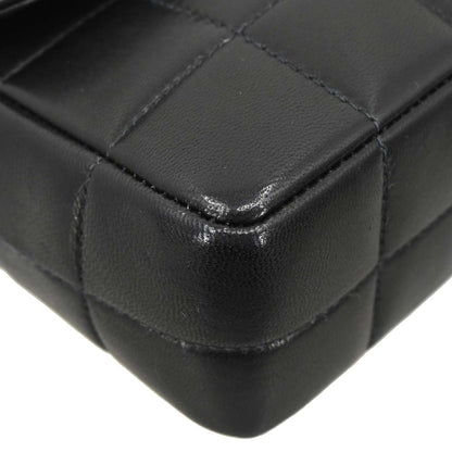 Chanel Black Lambskin Choco Bar Camellia Shoulder Bag