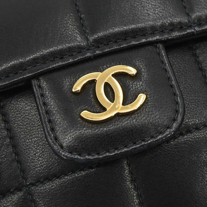 Chanel Black Lambskin Choco Bar Camellia Shoulder Bag