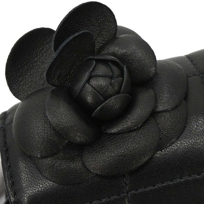 Chanel Black Lambskin Choco Bar Camellia Shoulder Bag