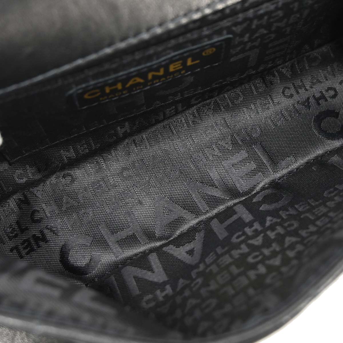 Chanel Black Lambskin Choco Bar Camellia Shoulder Bag