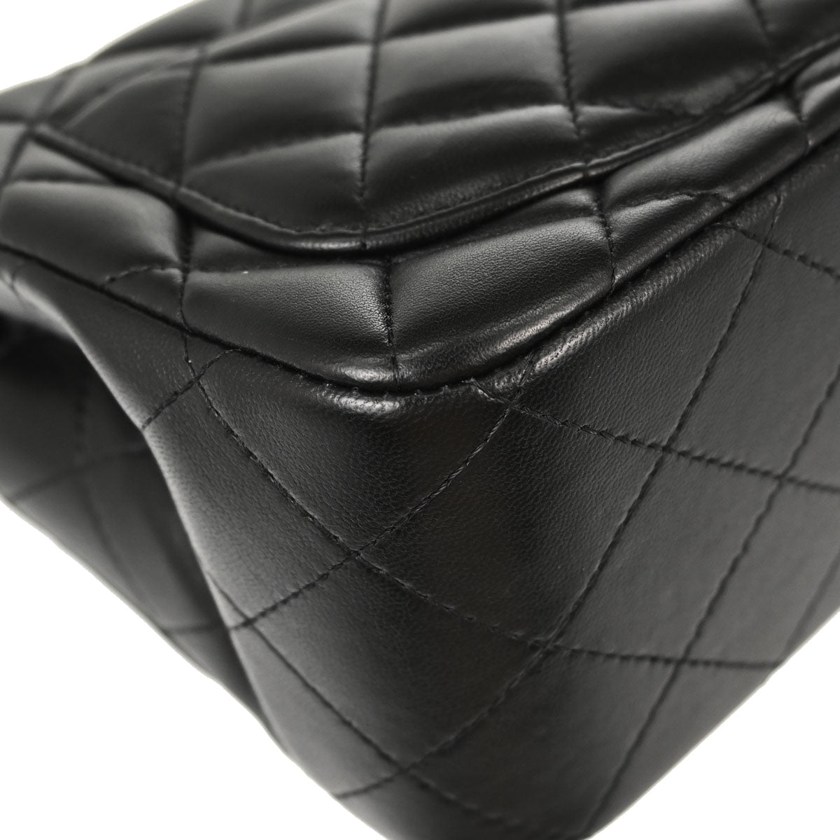 Chanel Black Lambskin Mini Classic Square Flap Shoulder Bag 17