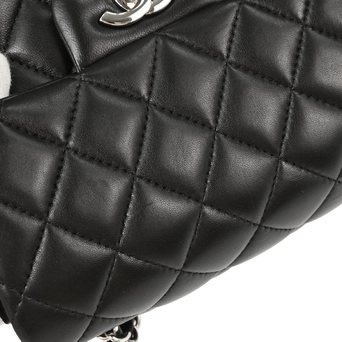 Chanel Black Lambskin Mini Classic Square Flap Shoulder Bag 17