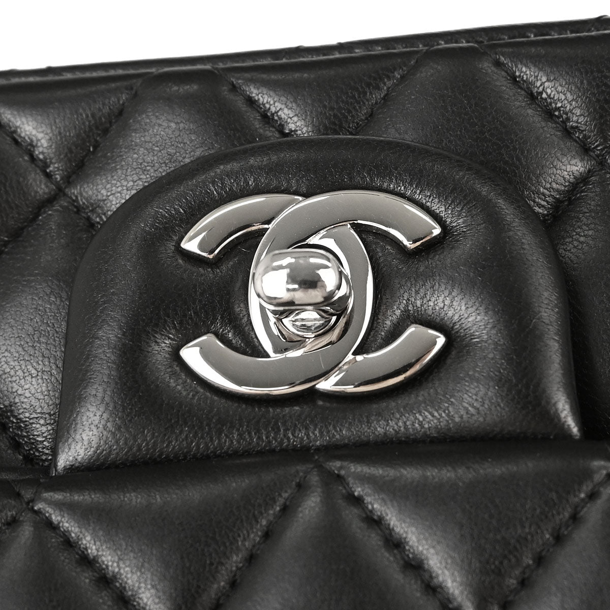 Chanel Black Lambskin Mini Classic Square Flap Shoulder Bag 17