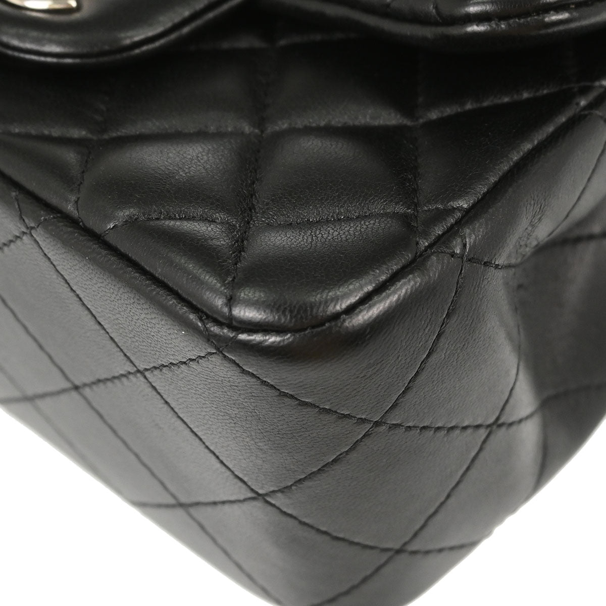Chanel Black Lambskin Mini Classic Square Flap Shoulder Bag 17