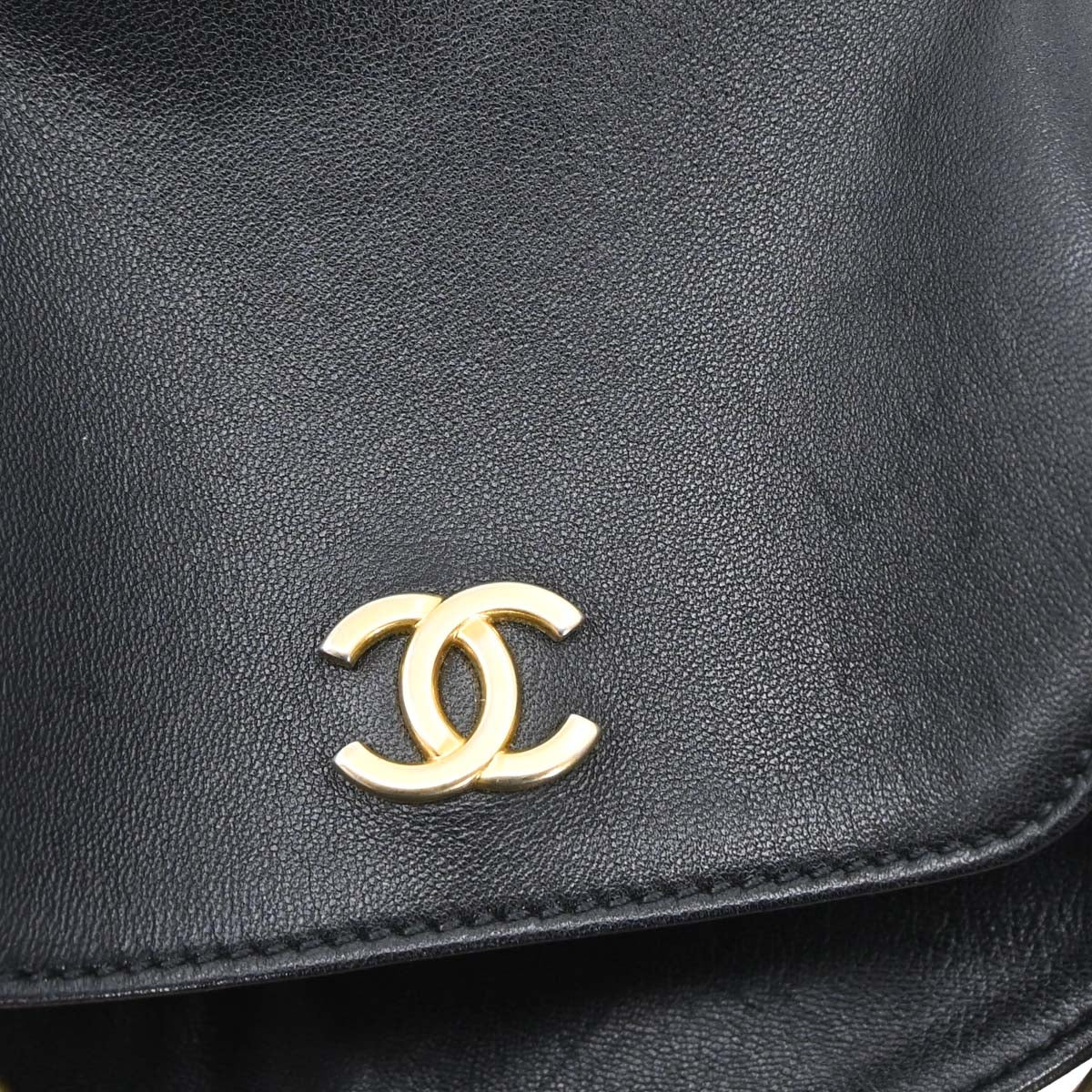 Chanel Black Lambskin Chevron Handle with Chic Bucket 2way Shoulder Handbag