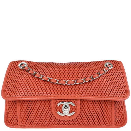Chanel Red Perforated Calfskin Up in the Air Shoulder Bag