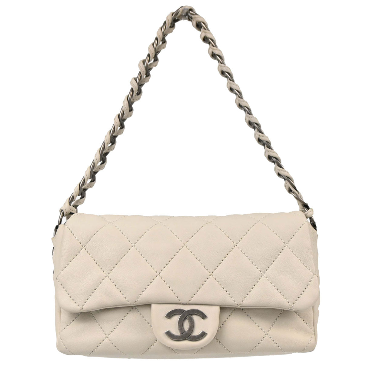 Chanel 2006-2008 Ivory Calfskin Modern Chain Flap Bag Handbag