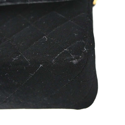 Chanel 1994-1996 Black Velvet Medium Classic Double Flap Shoulder Bag