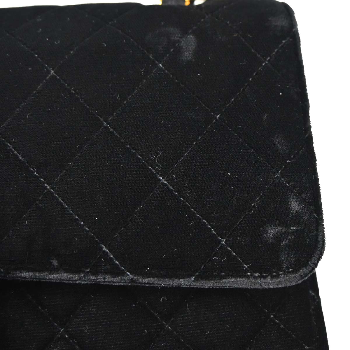 Chanel 1994-1996 Black Velvet Medium Classic Double Flap Shoulder Bag