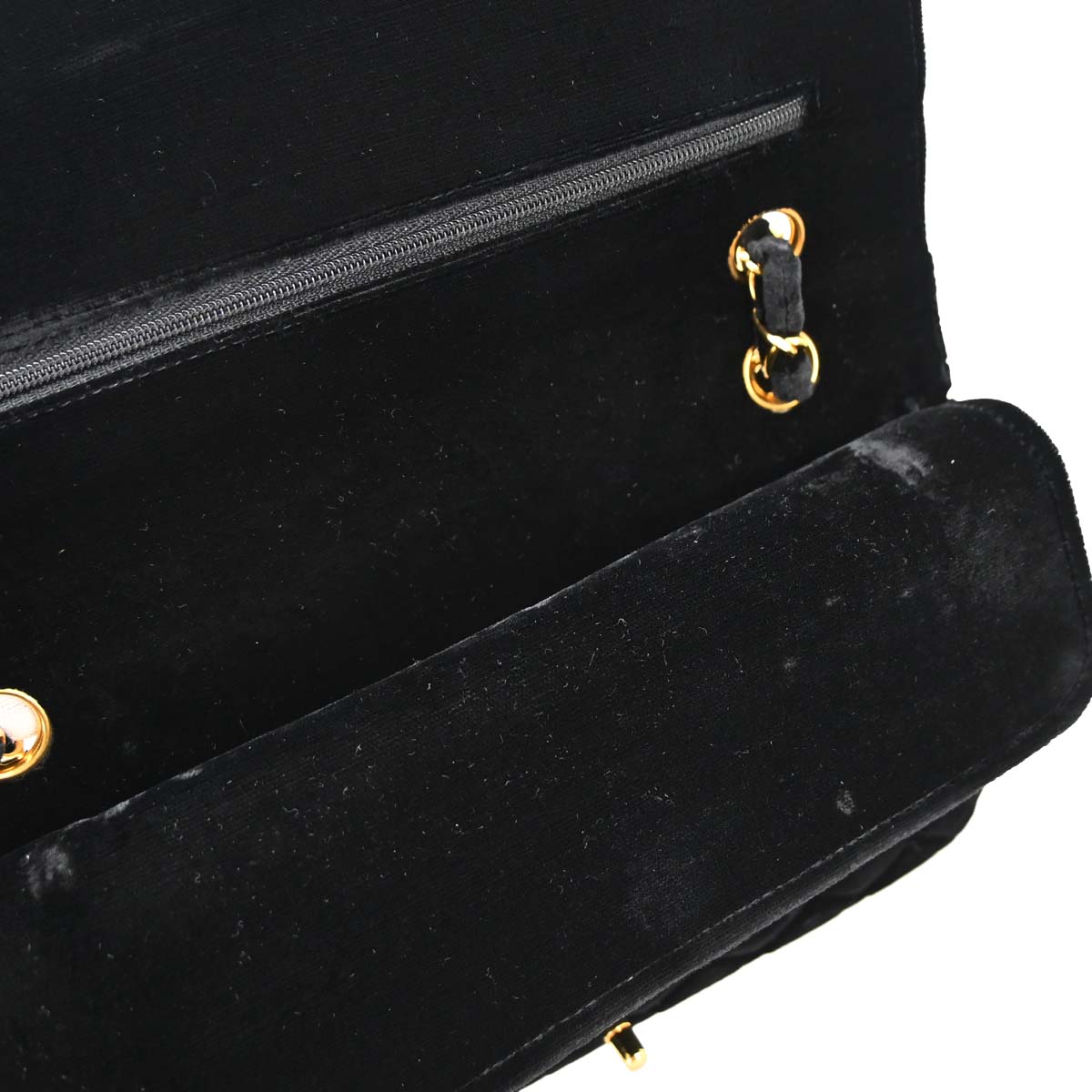 Chanel 1994-1996 Black Velvet Medium Classic Double Flap Shoulder Bag