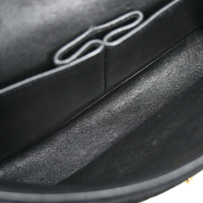 Chanel 1994-1996 Black Velvet Medium Classic Double Flap Shoulder Bag