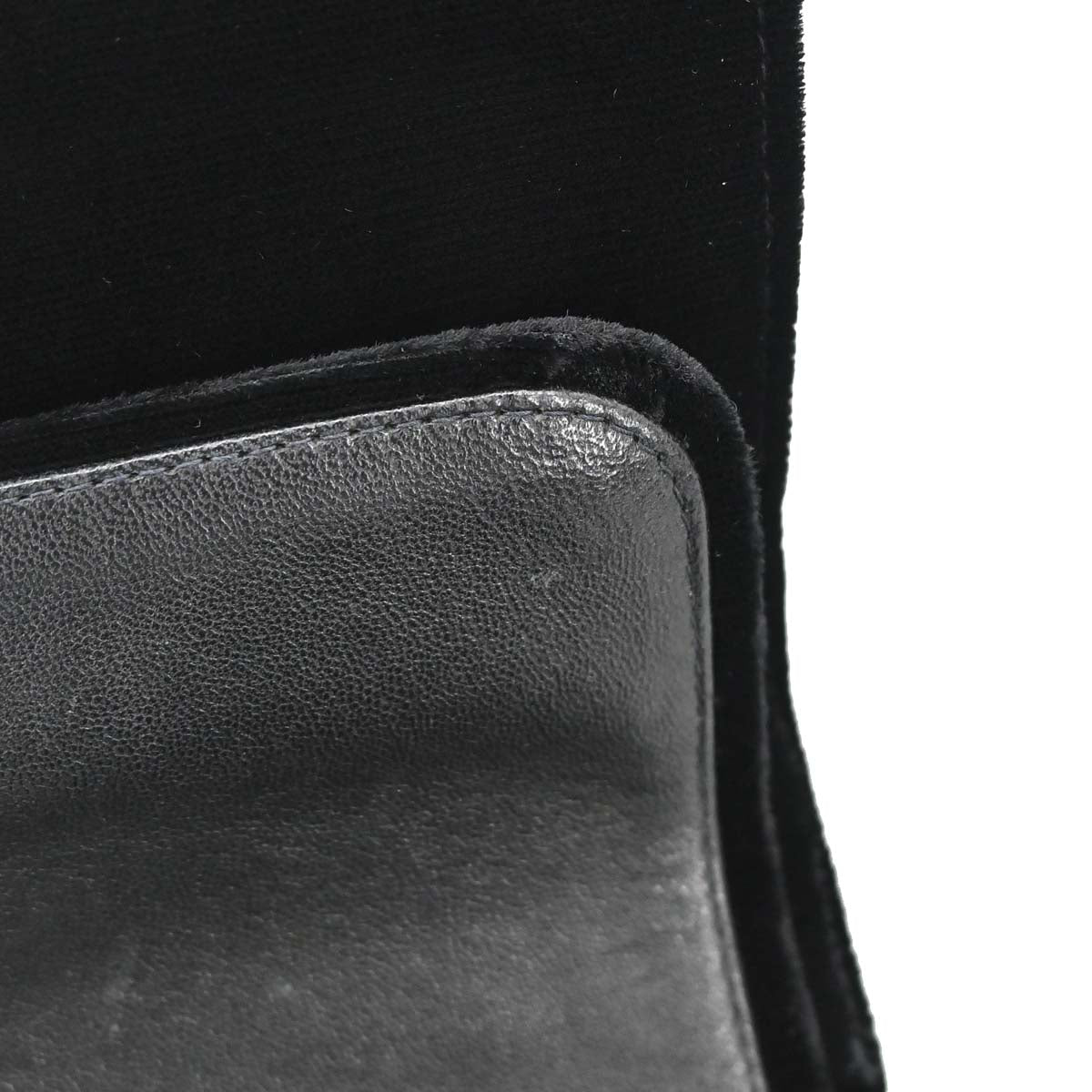 Chanel 1994-1996 Black Velvet Medium Classic Double Flap Shoulder Bag