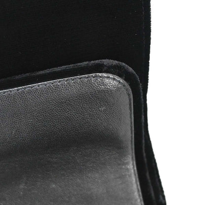 Chanel 1994-1996 Black Velvet Medium Classic Double Flap Shoulder Bag