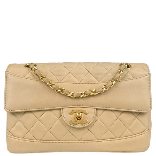 Chanel Beige Lambskin Shoulder Bag
