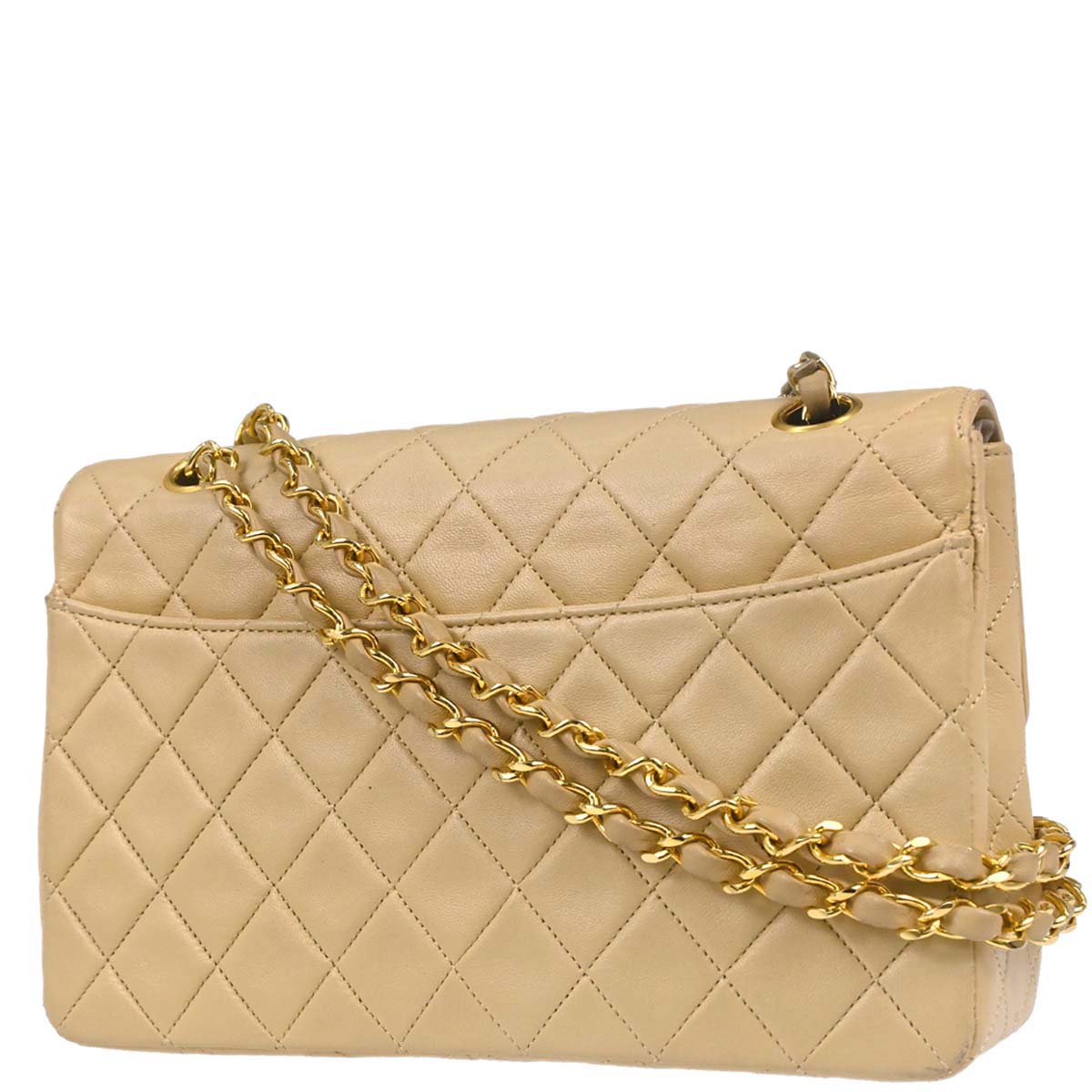 Chanel Beige Lambskin Shoulder Bag