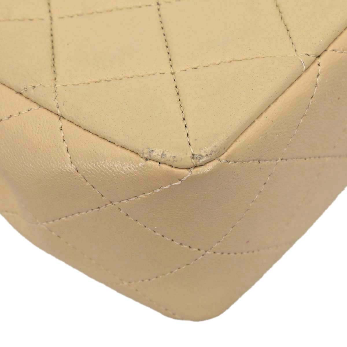 Chanel Beige Lambskin Shoulder Bag