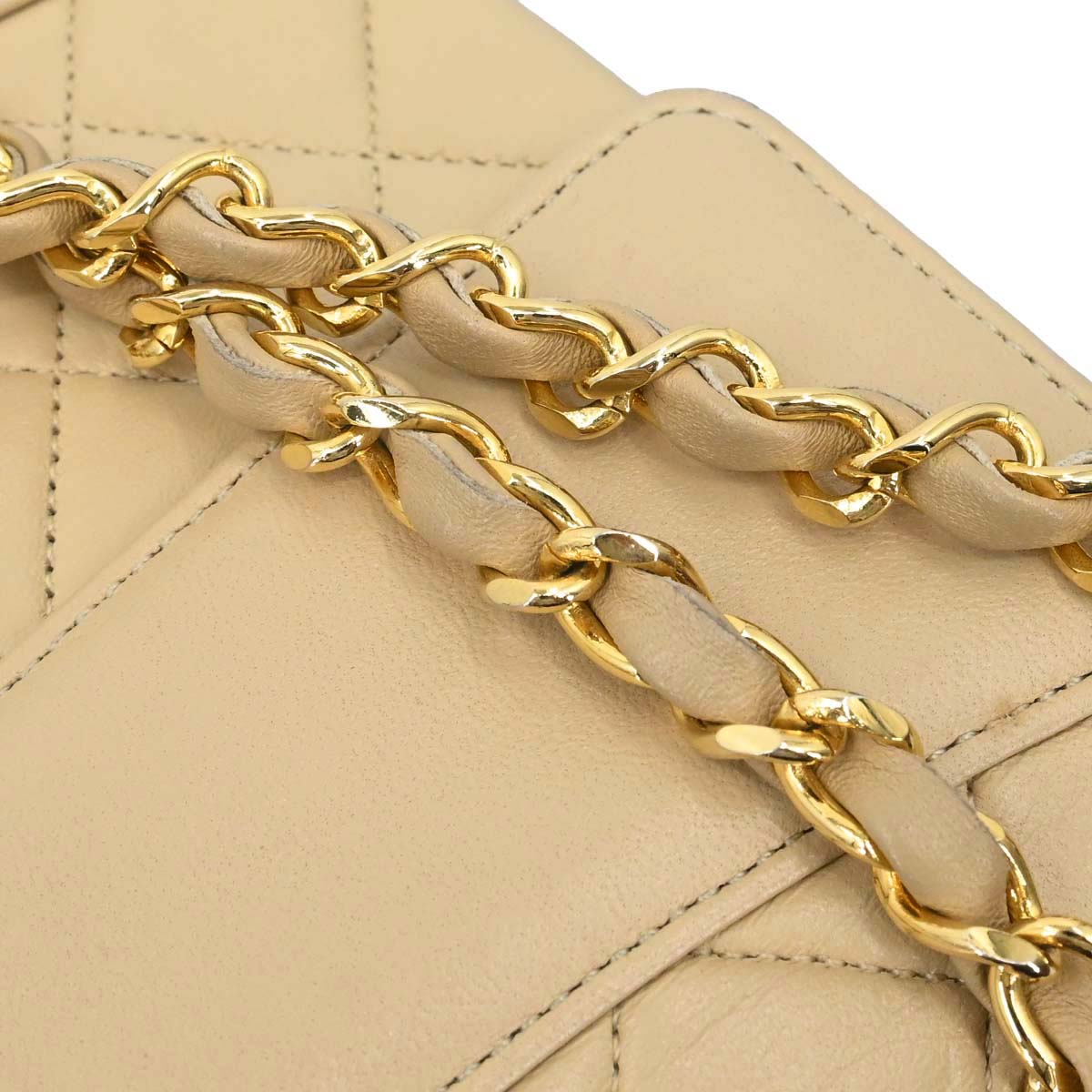 Chanel Beige Lambskin Shoulder Bag