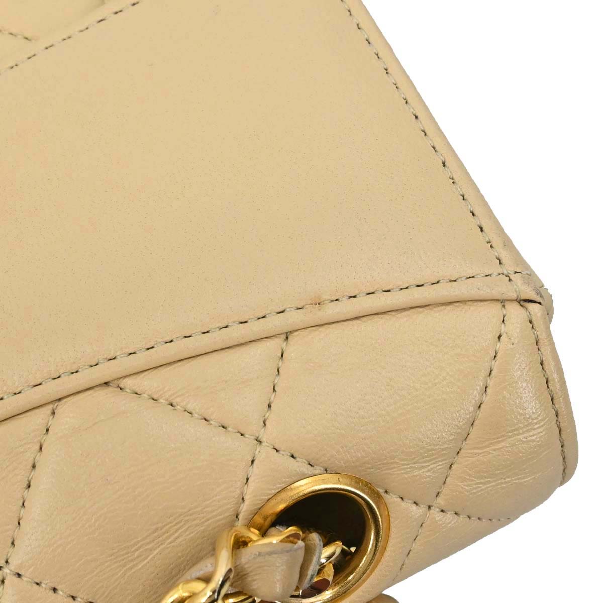 Chanel Beige Lambskin Shoulder Bag