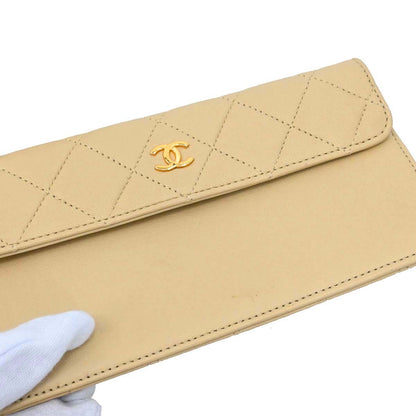 Chanel Beige Lambskin Shoulder Bag