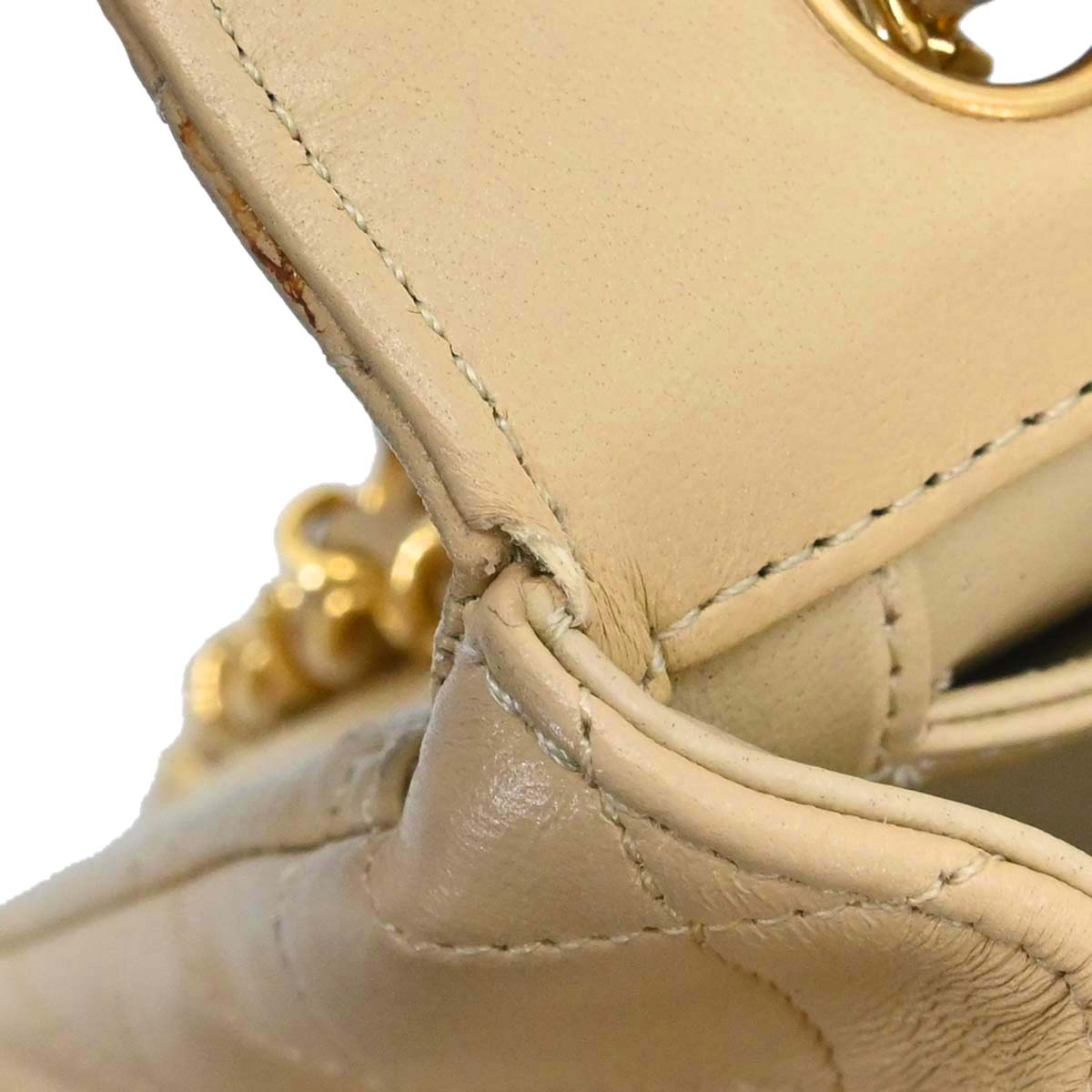 Chanel Beige Lambskin Shoulder Bag