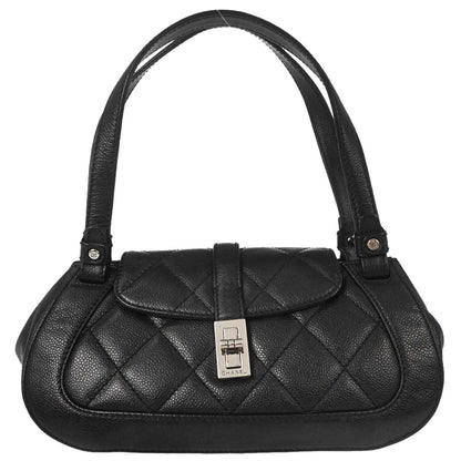 Chanel 2005-2006 Black Caviar Skin Mademoiselle Lock Handbag