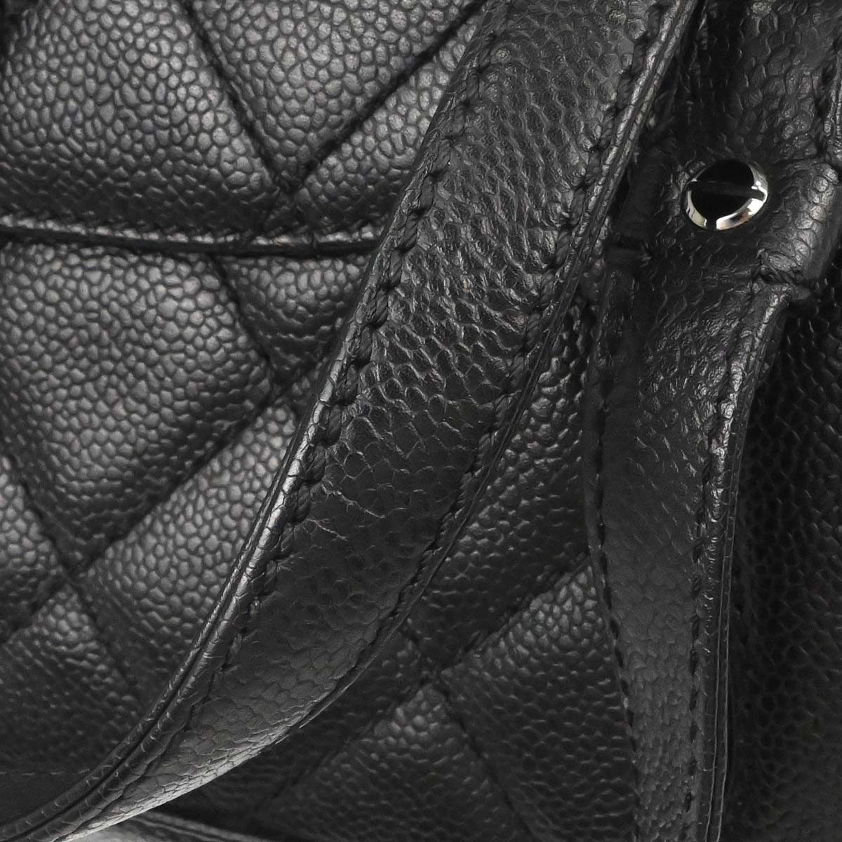 Chanel 2005-2006 Black Caviar Skin Mademoiselle Lock Handbag