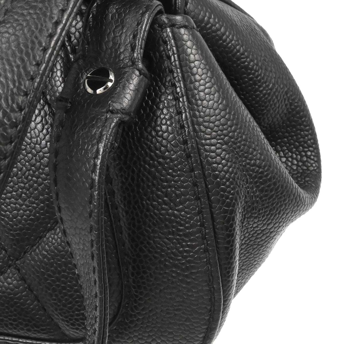 Chanel 2005-2006 Black Caviar Skin Mademoiselle Lock Handbag