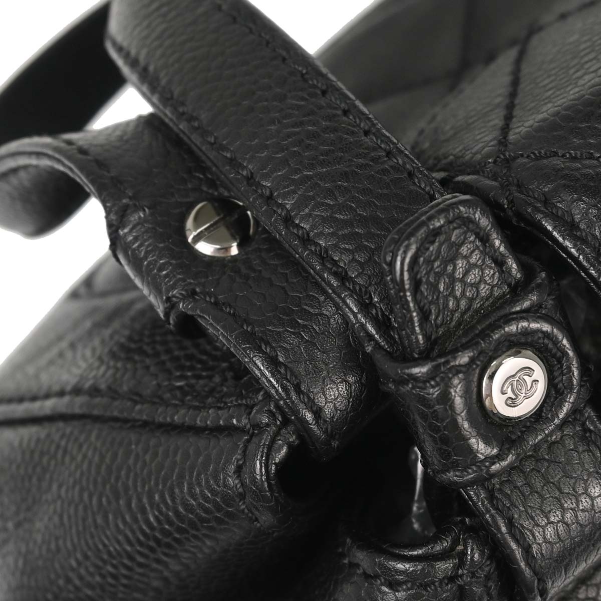 Chanel 2005-2006 Black Caviar Skin Mademoiselle Lock Handbag