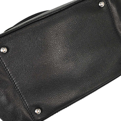 Chanel 2005-2006 Black Caviar Skin Mademoiselle Lock Handbag