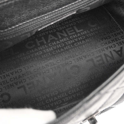 Chanel 2005-2006 Black Caviar Skin Mademoiselle Lock Handbag