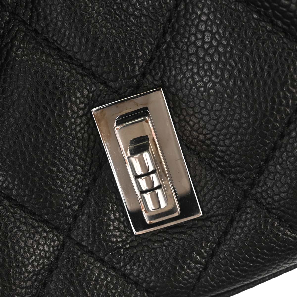 Chanel 2005-2006 Black Caviar Skin Mademoiselle Lock Handbag