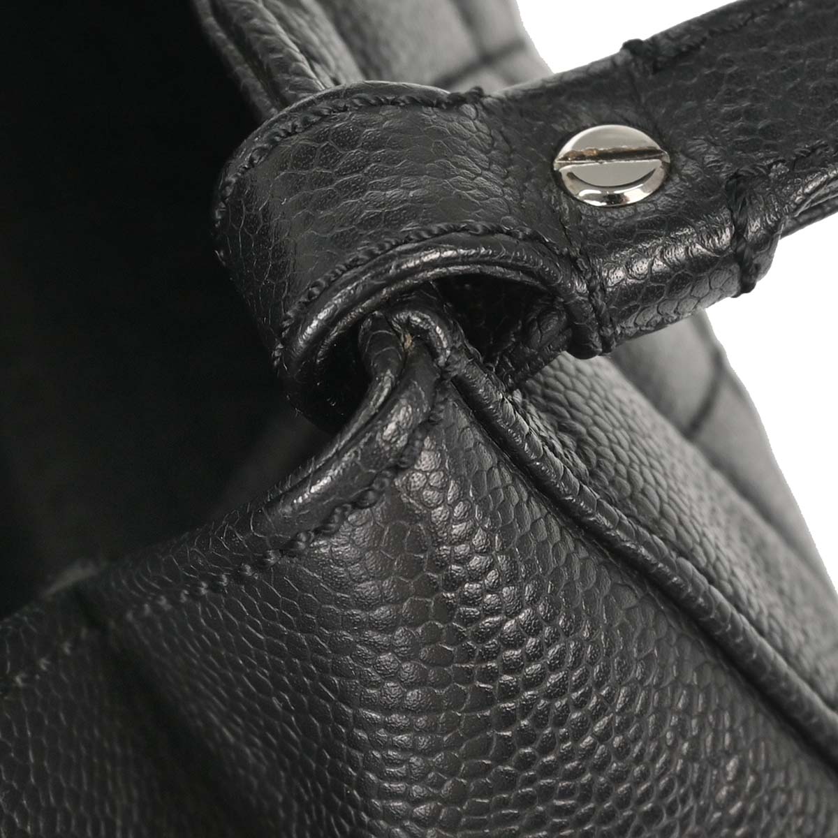 Chanel 2005-2006 Black Caviar Skin Mademoiselle Lock Handbag